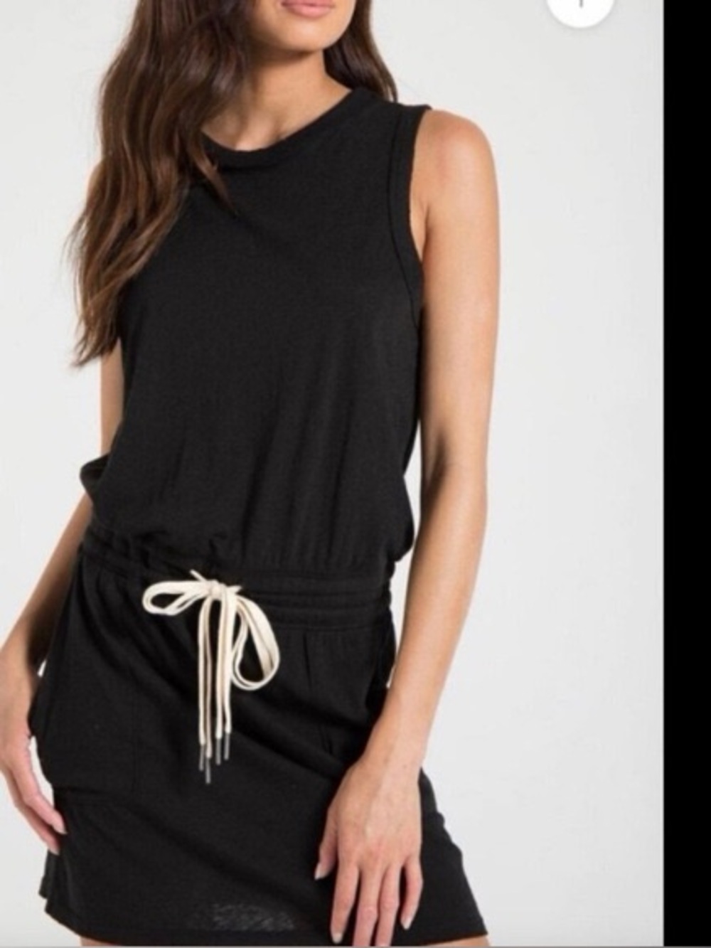 n: philanthropy Black Knit Dress with Drawstring and side rouching size small